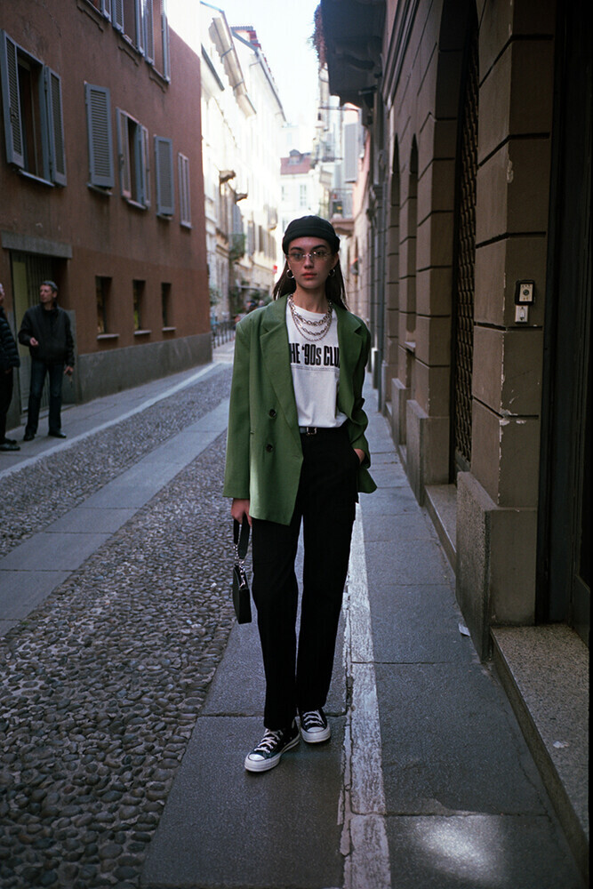 '90S YEŞİL OVERSIZE TENCEL BLAZER