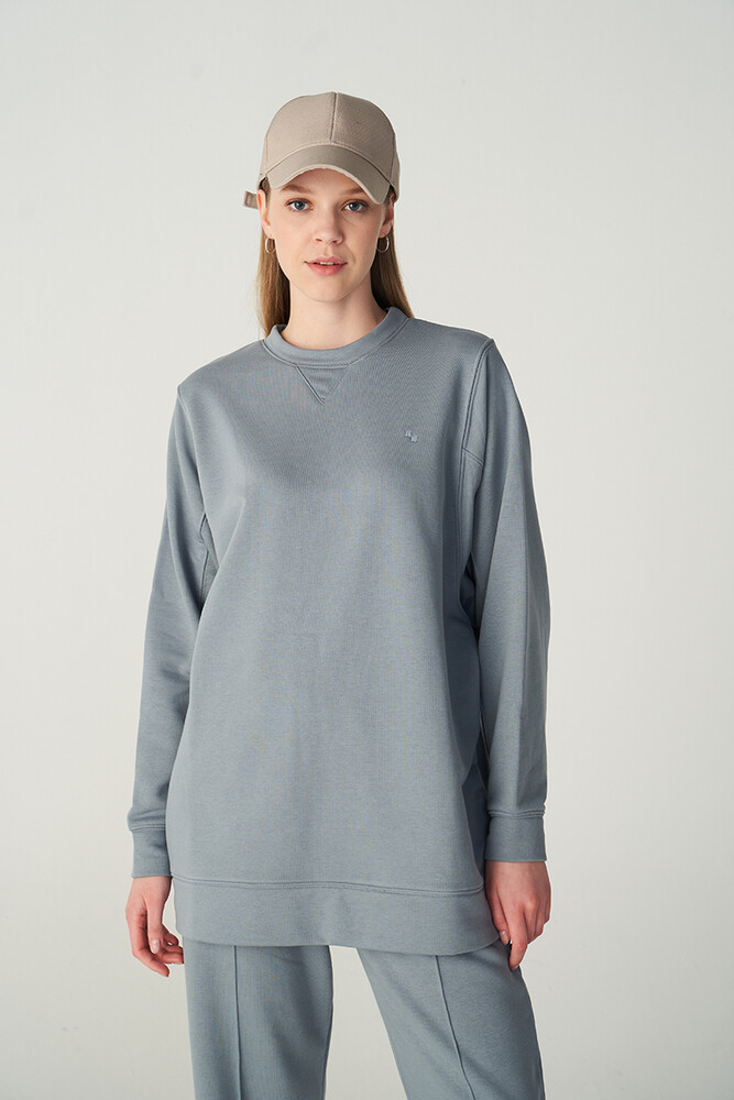 AÇIK MAVİ BASIC SWEATSHIRT - Thumbnail