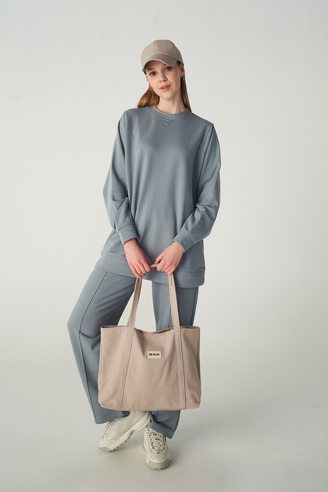 AÇIK MAVİ BASIC SWEATSHIRT - Thumbnail