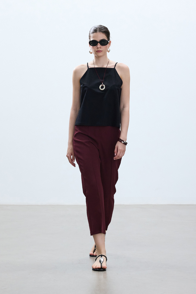 BORDO FLARE PANTOLON - Thumbnail
