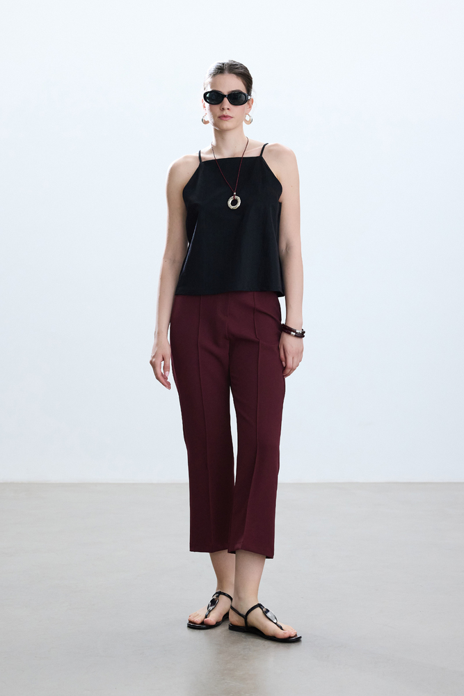 BORDO FLARE PANTOLON - Thumbnail
