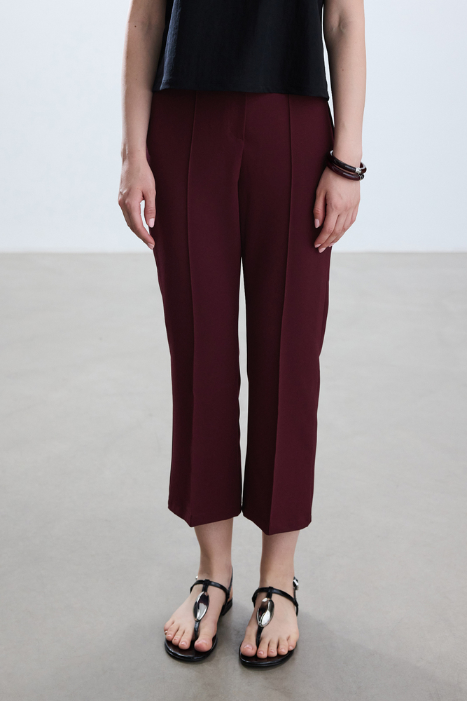 BORDO FLARE PANTOLON - Thumbnail