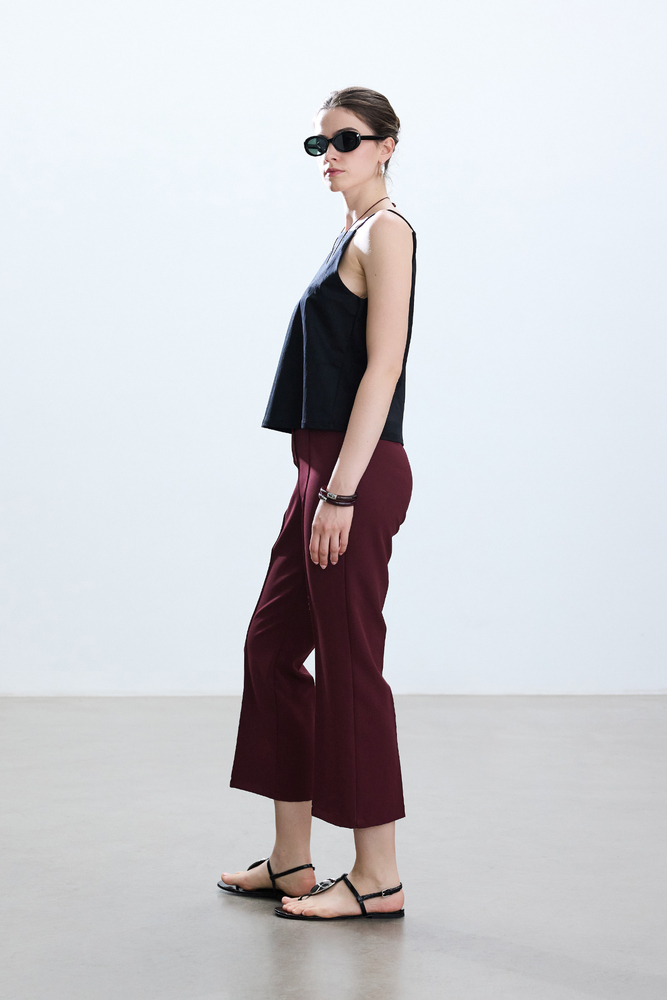 BORDO FLARE PANTOLON - Thumbnail