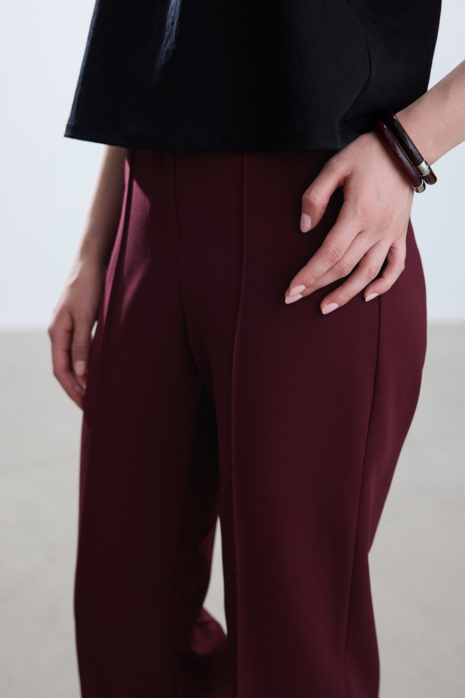 BORDO FLARE PANTOLON - Thumbnail