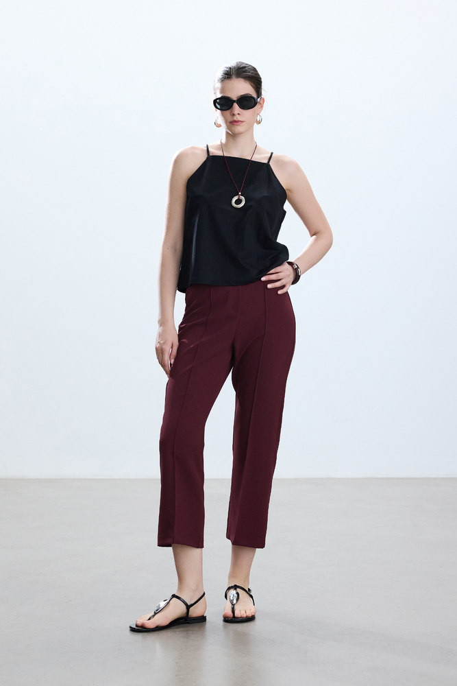 BORDO FLARE PANTOLON - Thumbnail