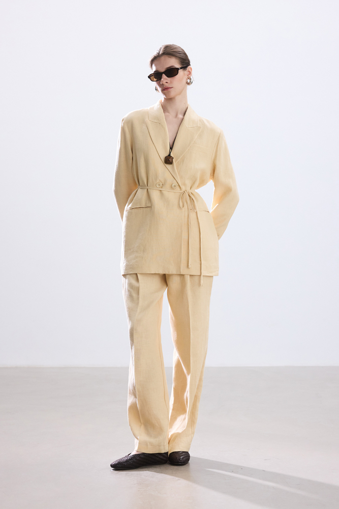BE BLUE - BUTTER KUŞAKLI KETEN BLAZER CEKET (1)