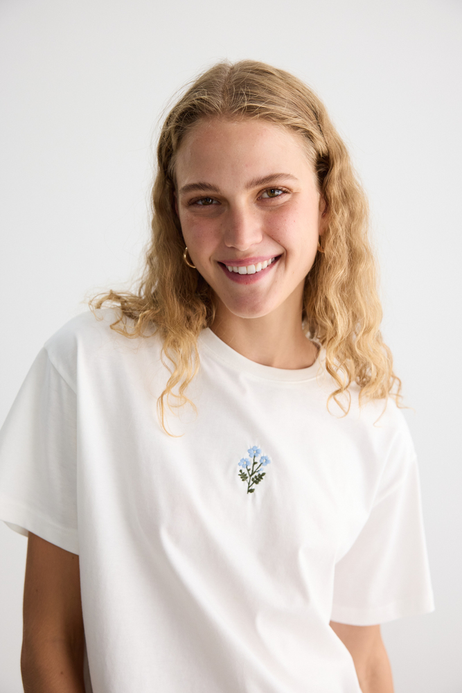 BE BLUE - ÇİÇEK NAKIŞLI KISA KOLLU T-SHIRT (1)