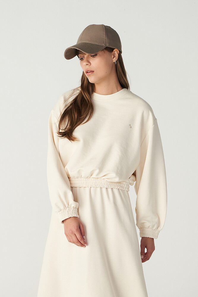 EKRU CROP SWEATSHIRT - Thumbnail