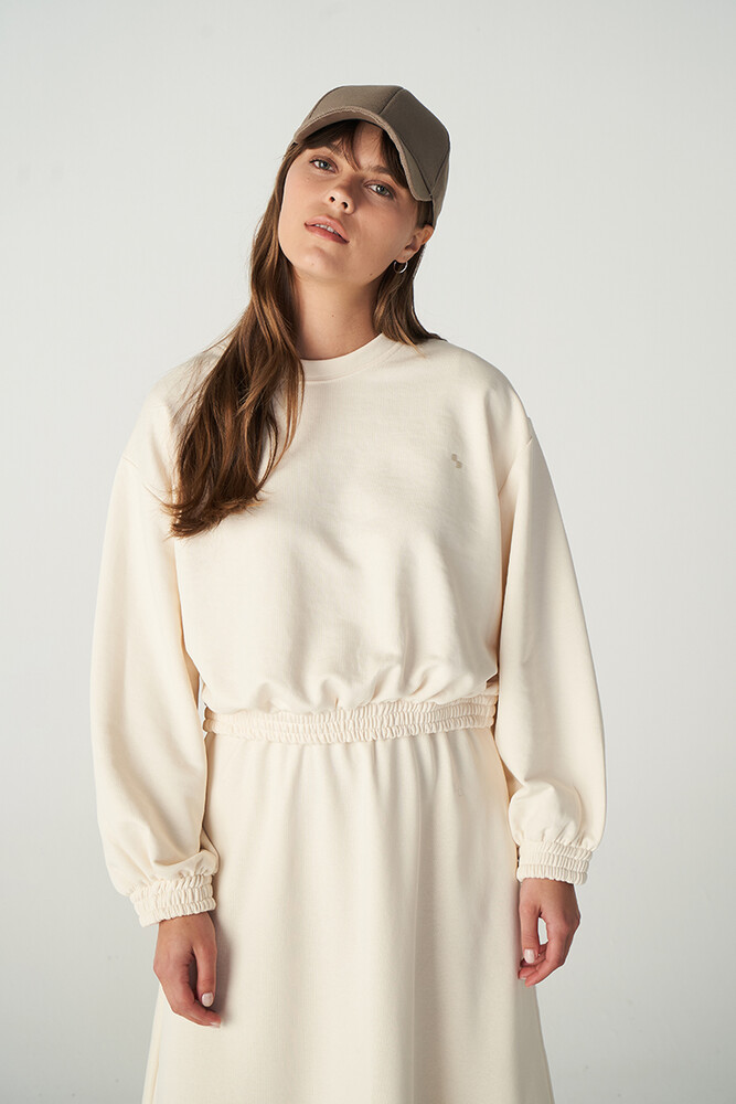 EKRU CROP SWEATSHIRT - Thumbnail