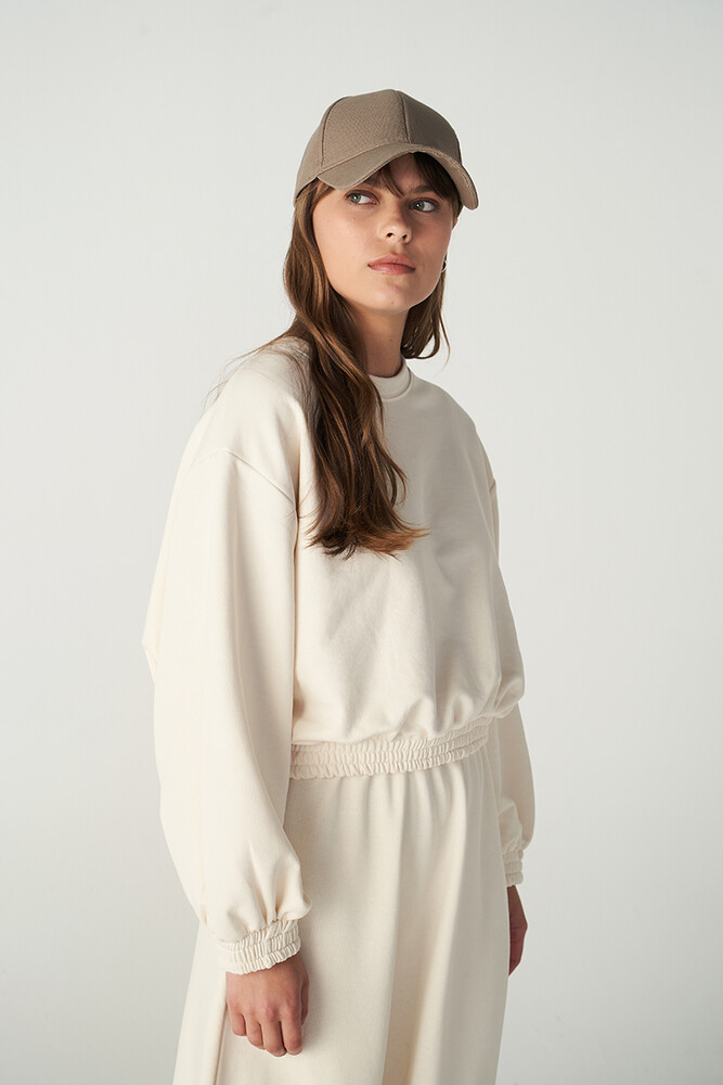 EKRU CROP SWEATSHIRT - Thumbnail
