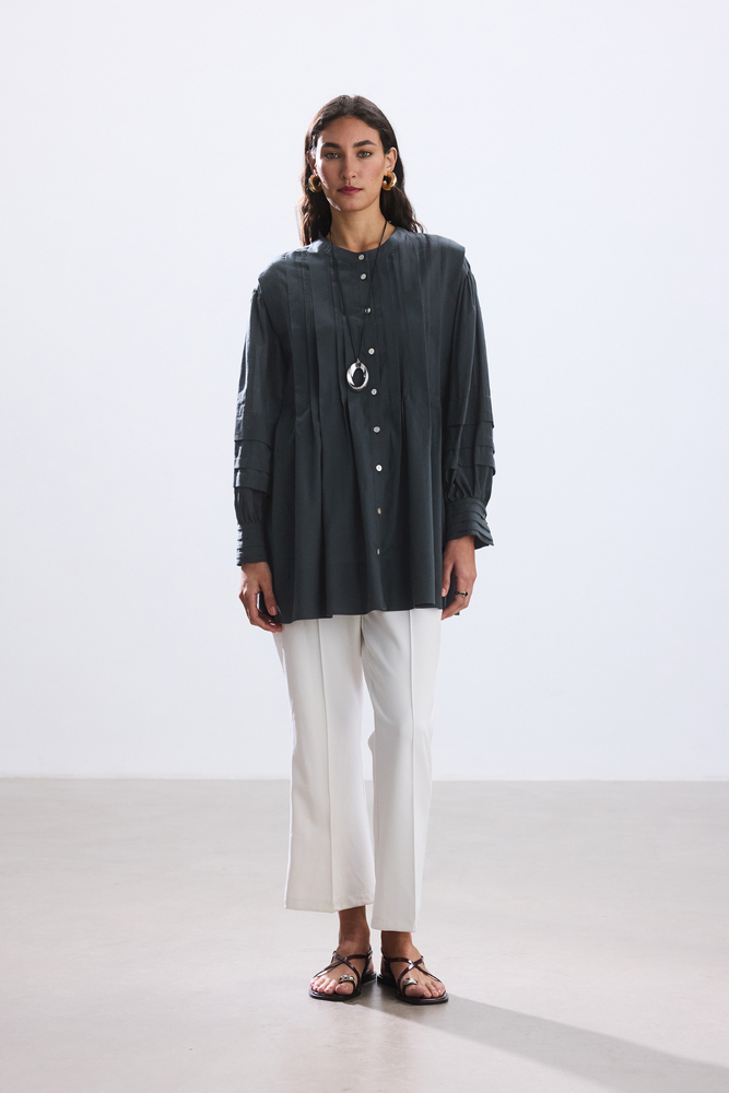 BE BLUE - EKRU FLARE PANTOLON (1)