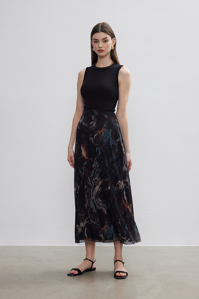 BE BLUE - FIRÇA DESENLİ TÜL ETEK