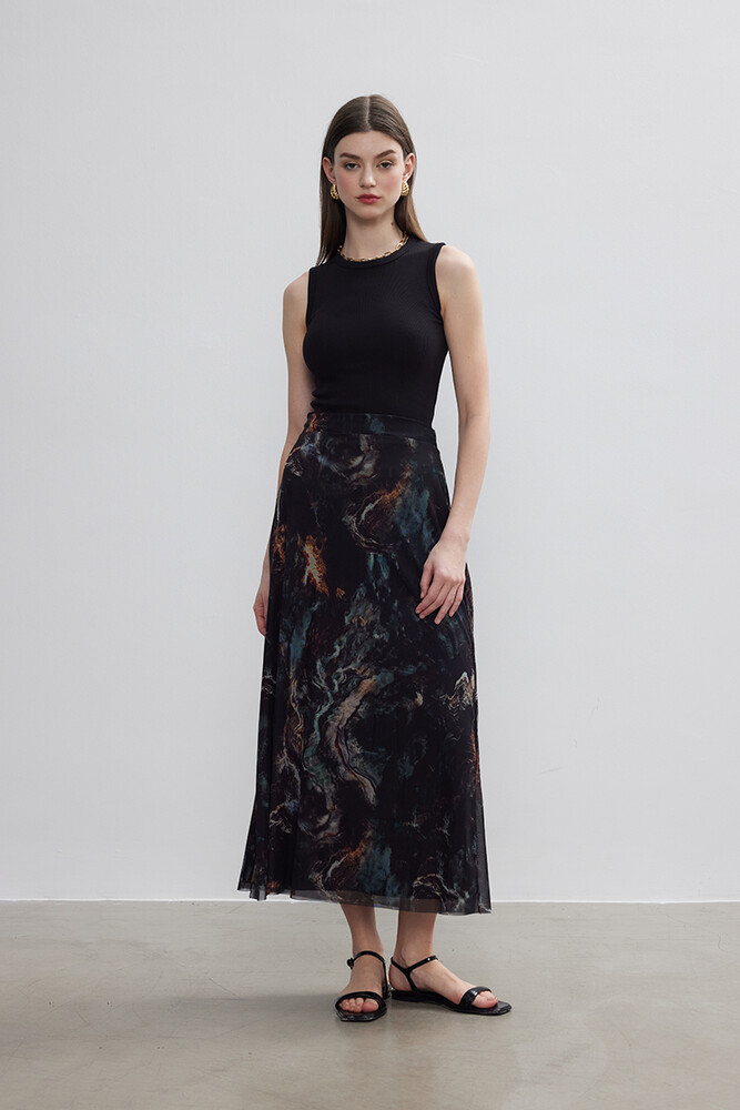 BE BLUE - FIRÇA DESENLİ TÜL ETEK (1)