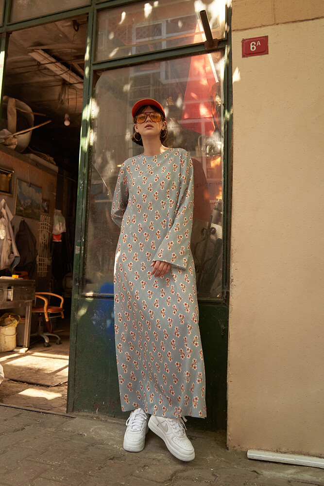 FLORAL 70S VINTAGE ELBİSE