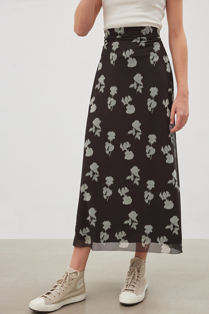 '90S FLORAL TÜL ETEK - Thumbnail