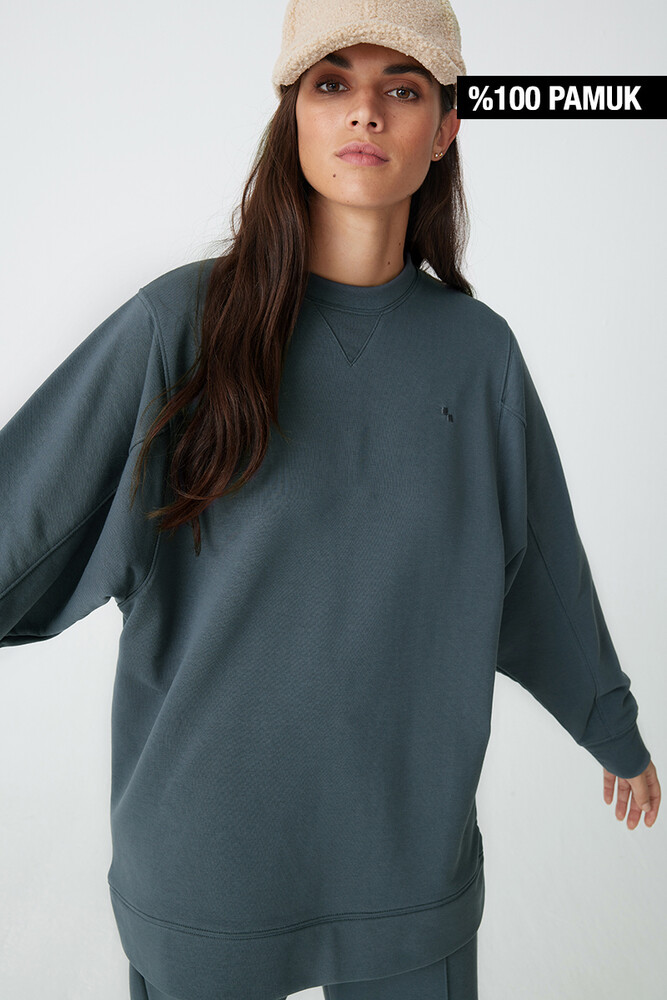 GECE MAVİSİ BASIC SWEATSHIRT - Thumbnail