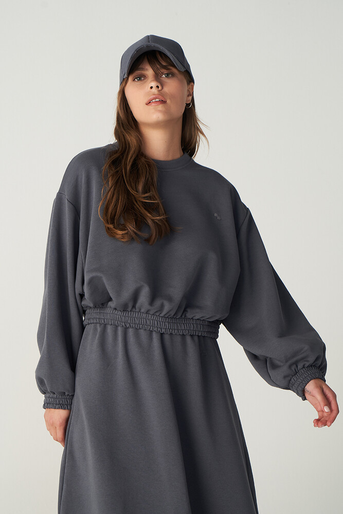 GECE MAVİSİ CROP SWEATSHIRT - Thumbnail