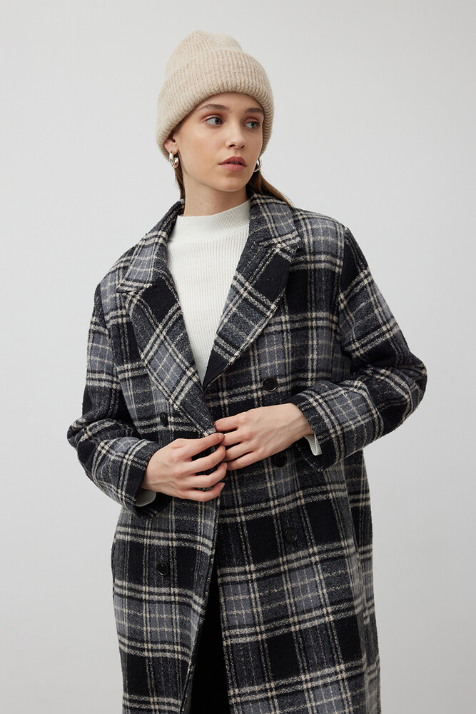 GRİ EKOSE VINTAGE KAŞE KABAN