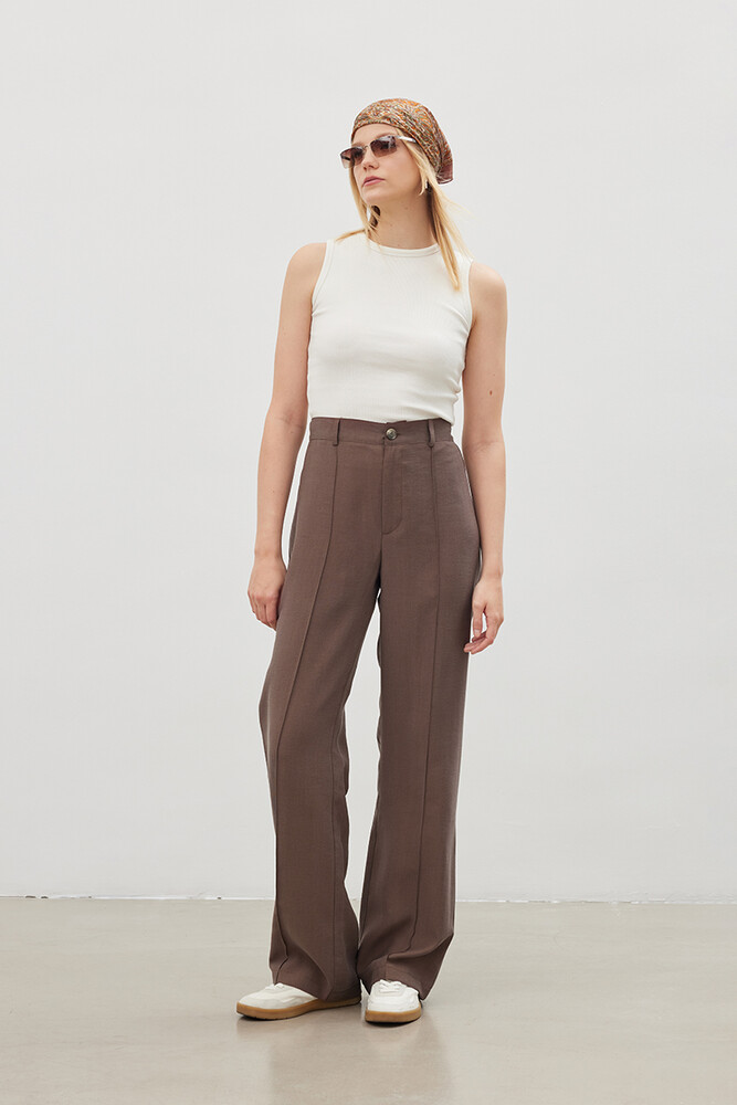'90S KAHVERENGİ TENCEL PALAZZO PANTOLON
