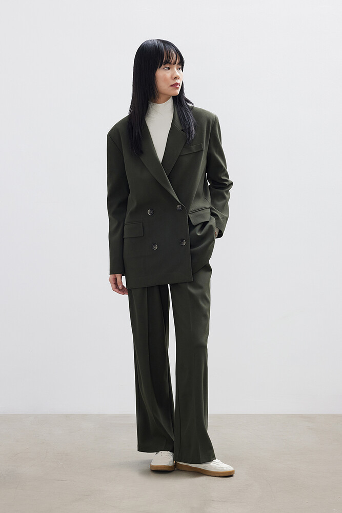 KOYU HAKİ OVERSIZE BLAZER CEKET - Thumbnail