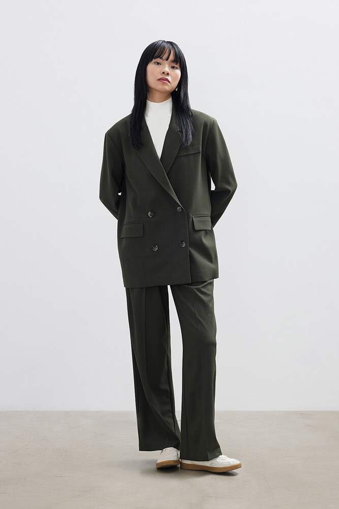 KOYU HAKİ OVERSIZE BLAZER CEKET - Thumbnail