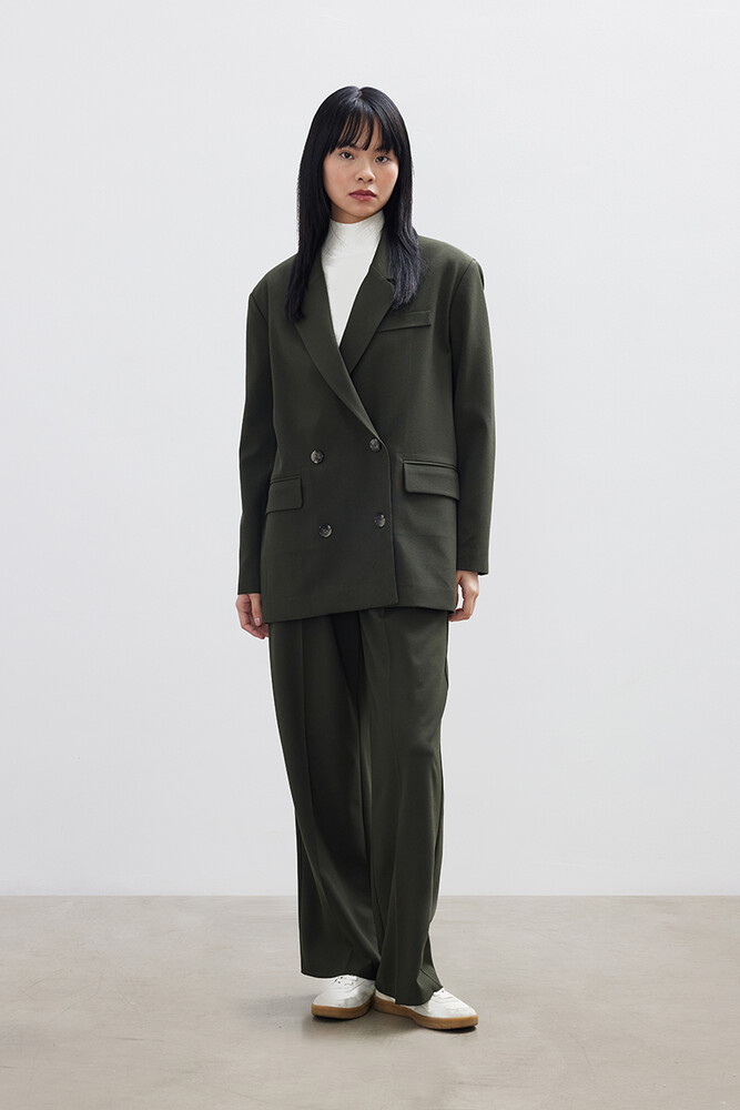 KOYU HAKİ OVERSIZE BLAZER CEKET - Thumbnail
