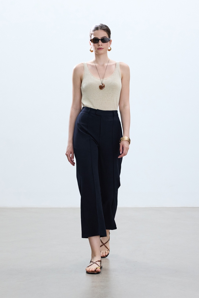 LACİVERT FLARE PANTOLON - Thumbnail