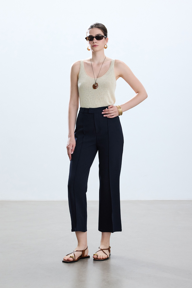 LACİVERT FLARE PANTOLON - Thumbnail