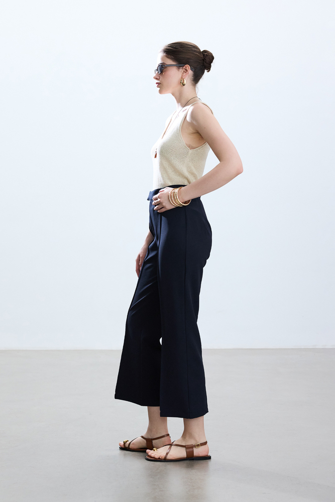 LACİVERT FLARE PANTOLON - Thumbnail