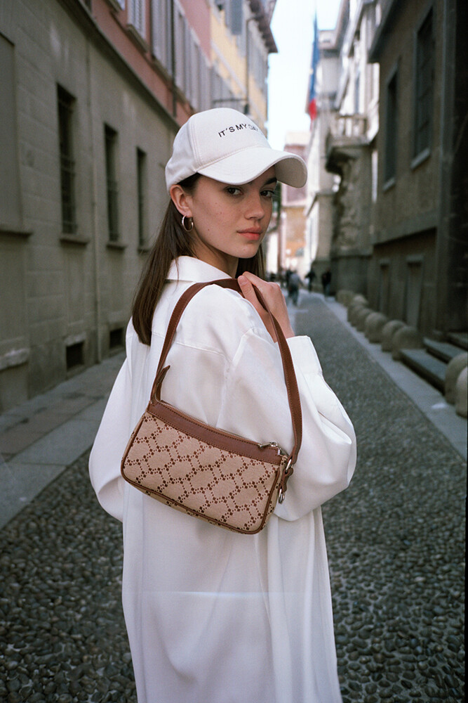 '90S MONOGRAM BAGET ÇANTA - Thumbnail