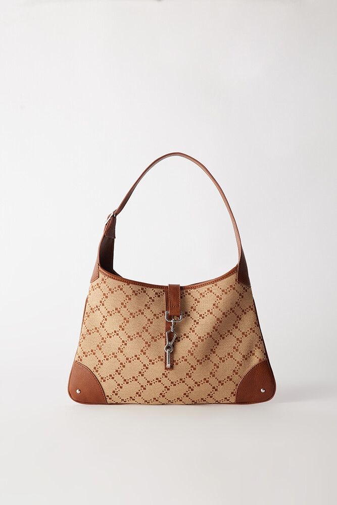 '90S KAHVERENGİ MONOGRAM VINTAGE KOL ÇANTASI