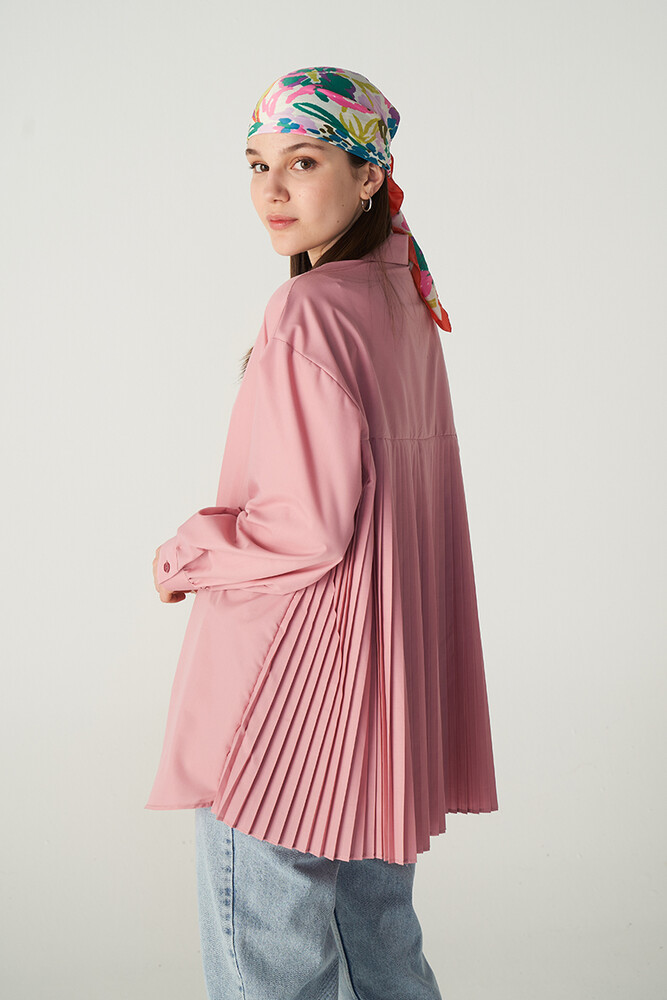 PEMBE PİLİSELİ GÖMLEK