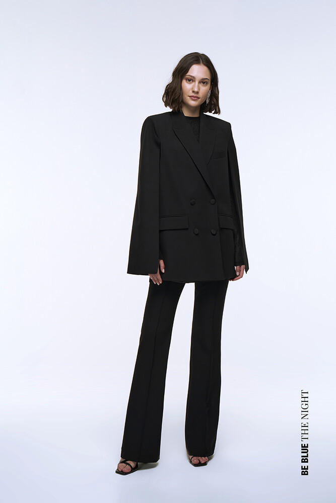 SİYAH PELERİN BLAZER CEKET - Thumbnail