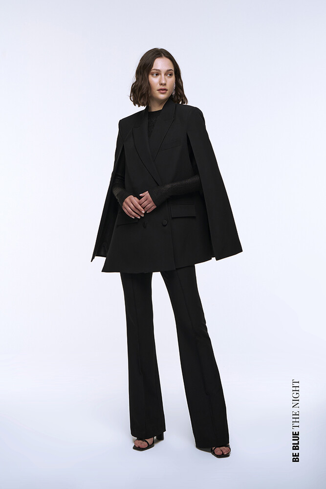 SİYAH PELERİN BLAZER CEKET - Thumbnail