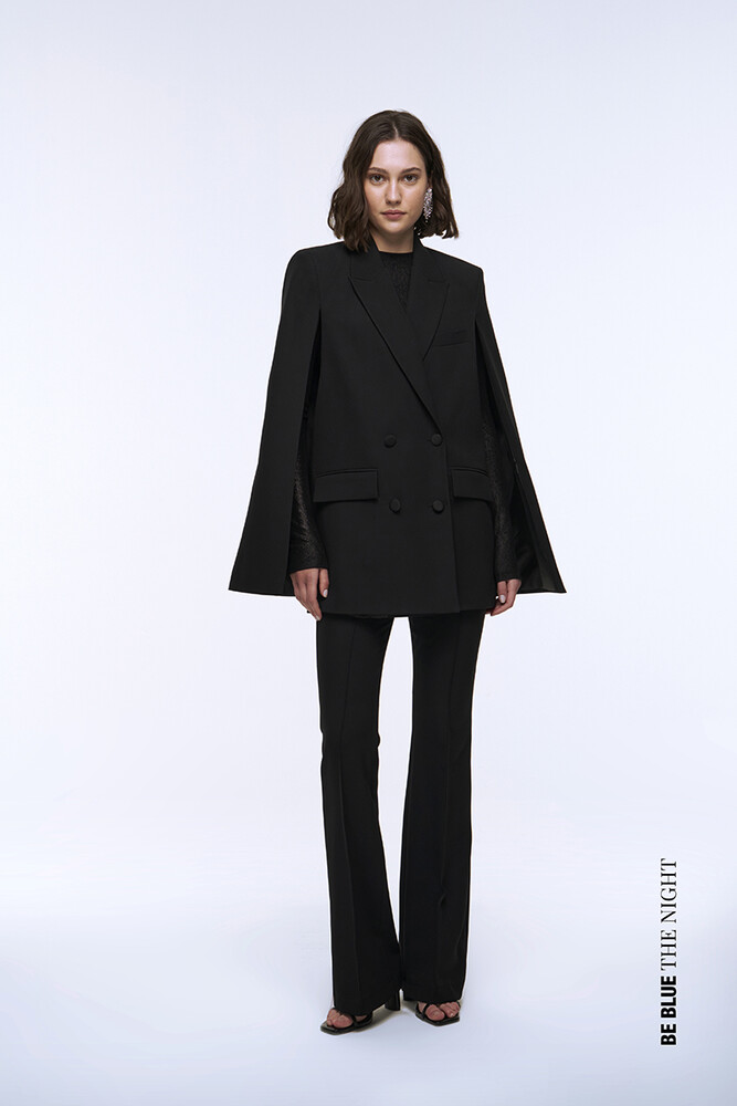 SİYAH PELERİN BLAZER CEKET - Thumbnail