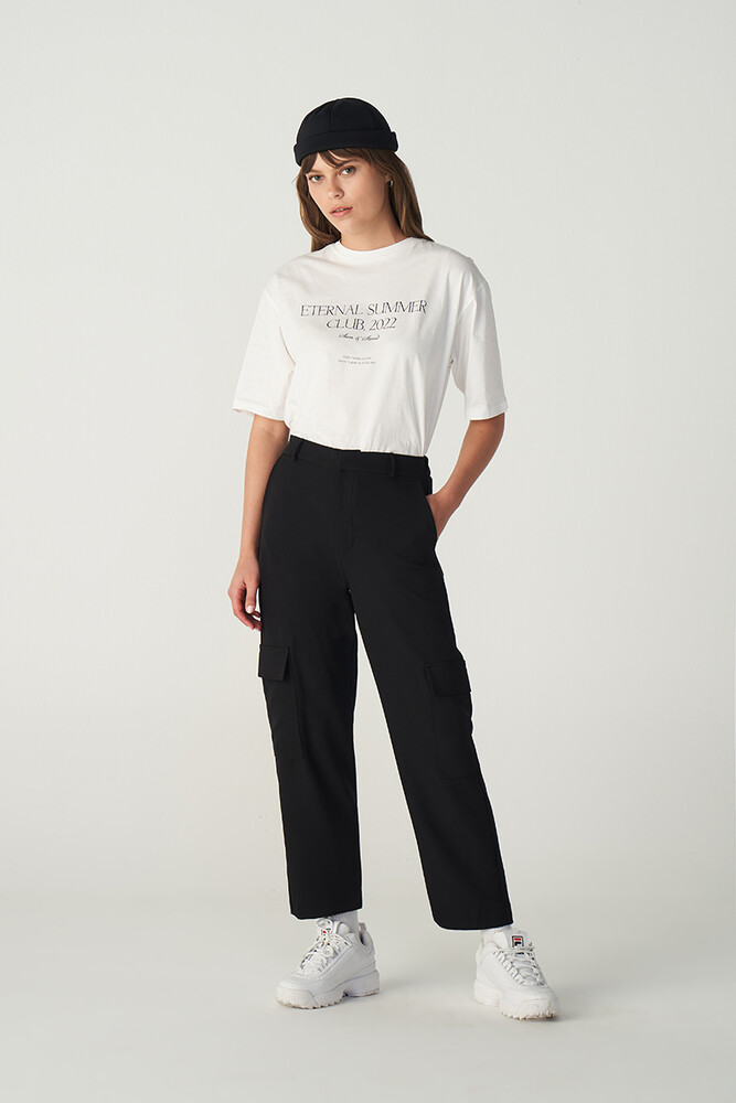 SİYAH STRAIGHT KARGO PANTOLON