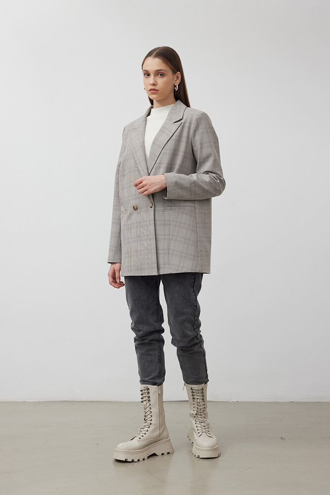 TAŞ EKOSE BLAZER CEKET