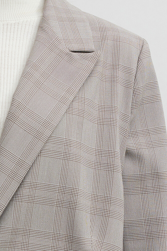 TAŞ EKOSE BLAZER CEKET - Thumbnail