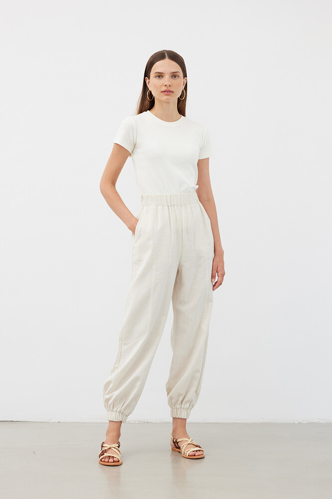 TAŞ KETEN JOGGER PANTOLON
