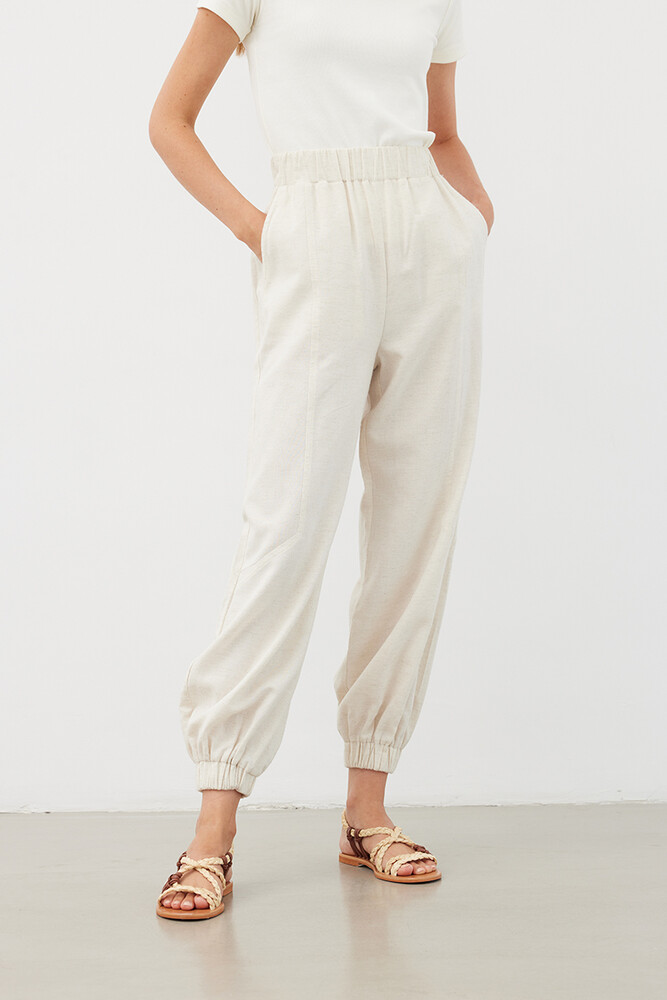 TAŞ KETEN JOGGER PANTOLON - Thumbnail