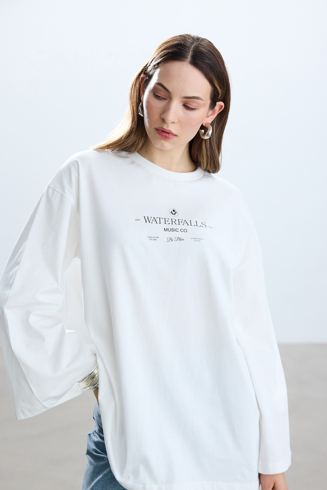 WATERFALLS UZUN KOLLU T-SHIRT - Thumbnail