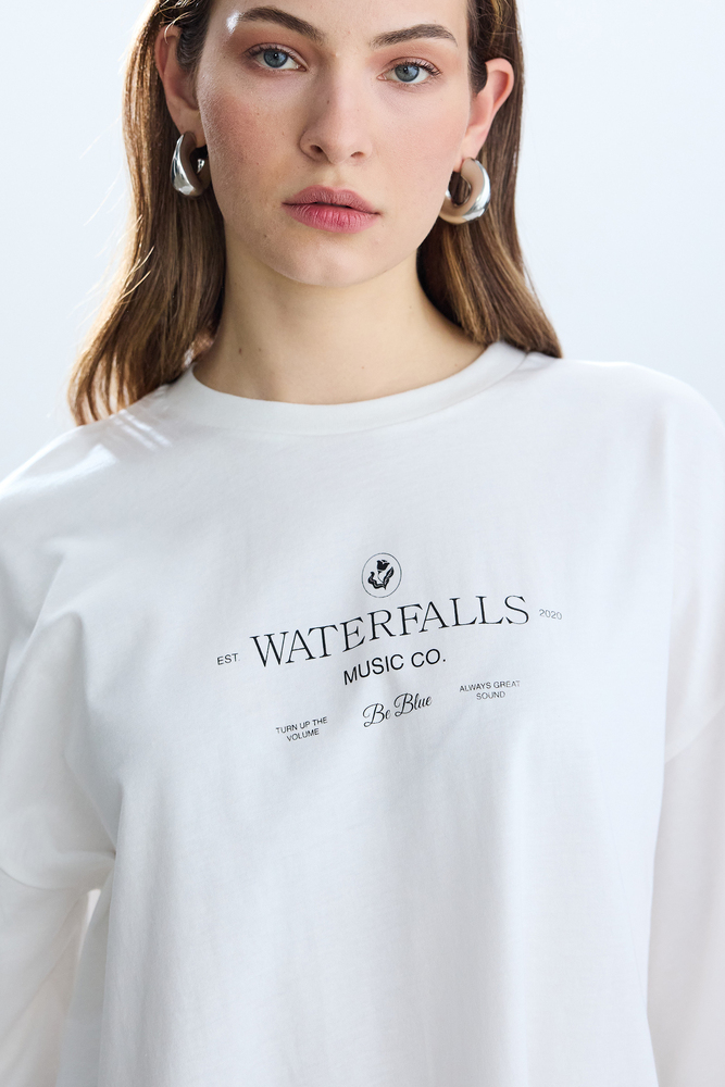 WATERFALLS UZUN KOLLU T-SHIRT - Thumbnail