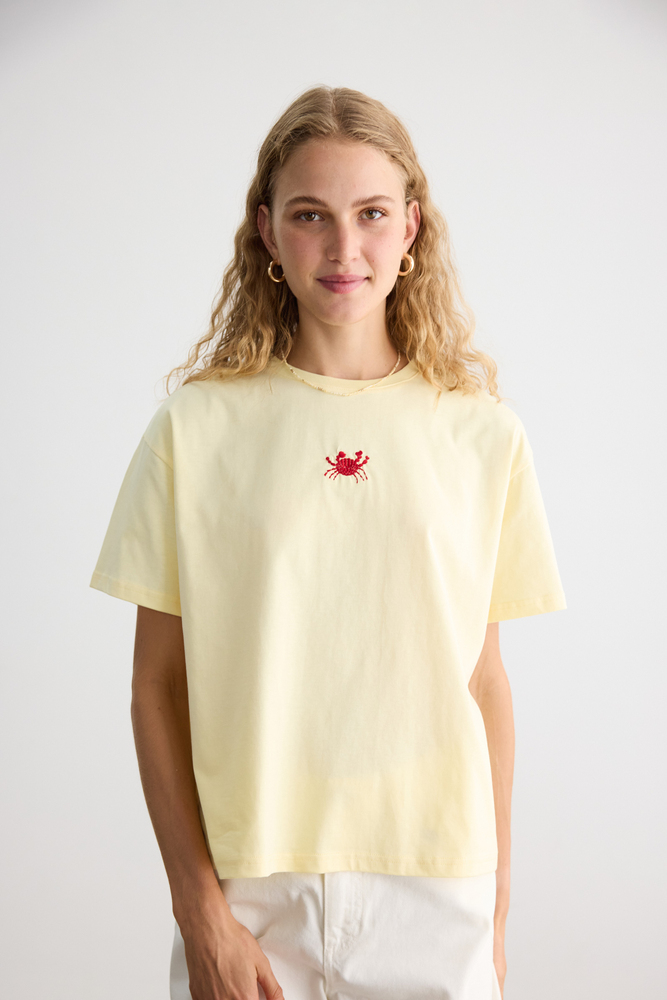 YENGEÇ NAKIŞLI KISA KOLLU T-SHIRT - Thumbnail