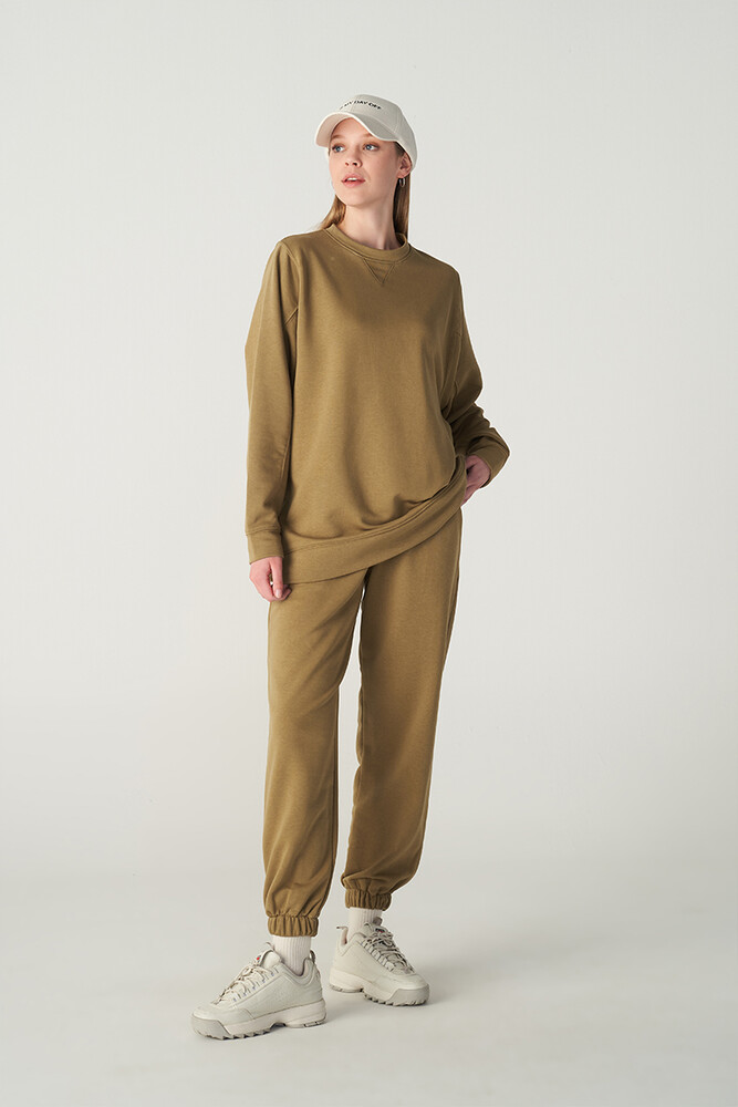 ZEYTİN YEŞİLİ BASIC SWEATSHIRT - Thumbnail